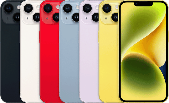 iPhone 14 model reference — colour and actual device condition may vary