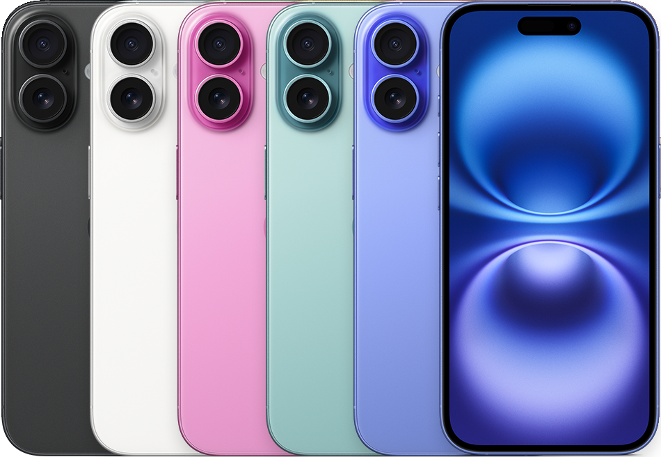 iPhone 16 model reference — colour and actual device condition may vary